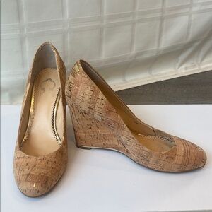 C. Wonder Cork Tan Wedges - 9.5